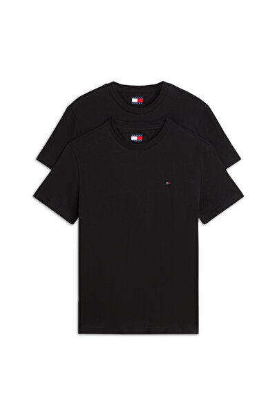 Tommy Hilfiger Men's Branded Label T-Shirt with Crew Neck and Short Sleeves, ...