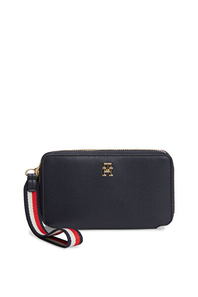 Tommy Hilfiger TH LOGOTAPE COMPACT ZIP AROUND Kadın Mavi Cüzdan - AW0AW18699