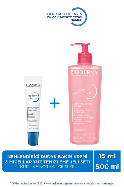 Bioderma Nemlendirici Dudak Kremi & Hassas ve Normal Ciltler Micellar Yüz Tem...