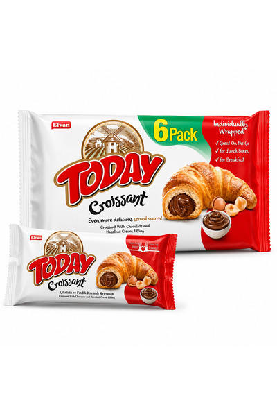 Elvan Today Kruvasan Çikolatalı 40 Gr. 6 Adet (1 Kutu)
