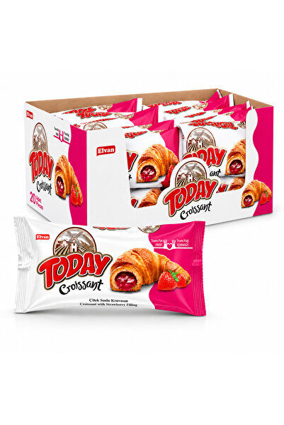 Elvan Today Kruvasan Çilekli 40 Gr. 20 Adet (1 Kutu)
