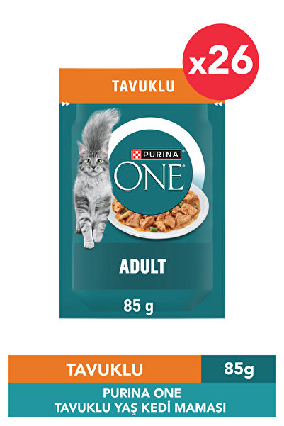 Purina One Adult Tavuk Ve Yeşil Fasulyeli Yaş Yetişkin Kedi Maması 26x85g