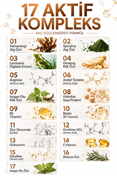 Quality Life Saç Dökülmesine Karşı Serum - Saç Serumu 17 Aktifli - Saç Serum ve Yağı Biotin Deniz Yosunu Complex