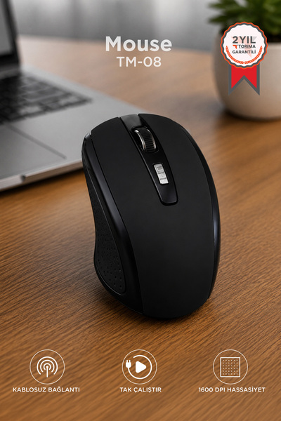 Torima Mouse Optik Kablosuz Fare TM08 Siyah