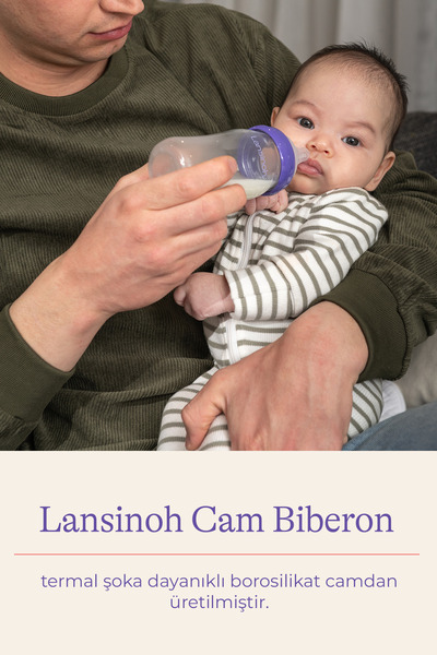 Lansinoh 160 ml Cam Biberon ve NaturalWave® Biberon Emziği (1Ay+)