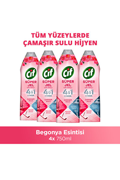 Cif Jel Tüm Yüzeyler Çiçek Ferahlığı Yüzey Temizleyici Çamaşır Suyu Katkılı 7...
