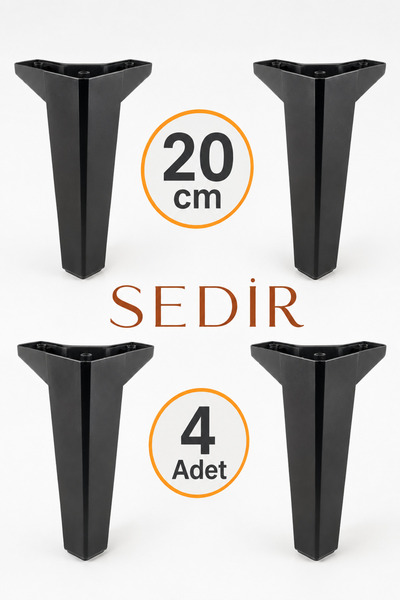 Badem10 Sedir Lüks Mobilya Kanepe Tv Ünitesi Koltuk Ayağı 20 Cm Siyah Konsol ...
