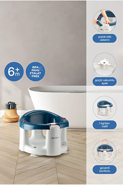 Babyjem Önden Açılır Banyo & Mama Oturağı İndigo Mavi