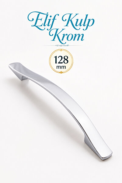 Badem10 Elif Mobilya Mutfak Çekmece Dolabı Dolap Kapak Düz Metal 128 Mm Krom ...