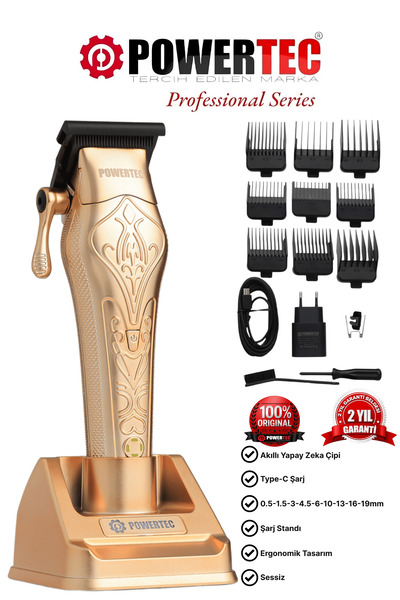 POWERTEC TR-6800 Profesyonel Saç Sakal Tıraş Makinesi ( 0.5mm Tarak Dahil )