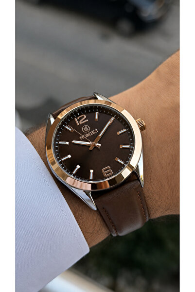 Homies Men's Wristwatch 3 Atm Waterproof Brown Leather Strap + Gift Box Hme20...