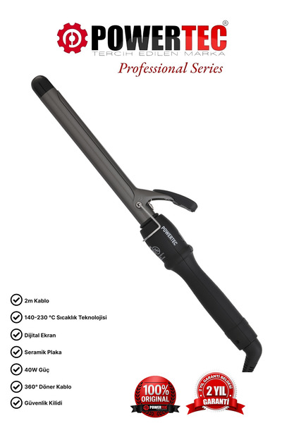 POWERTEC Tr-22 Professional Ceramic Plate Hair Styler & Curling Iron 22mm