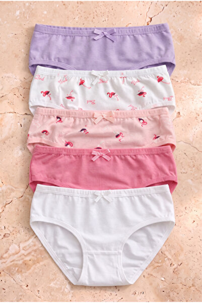 Katia&Bony Girl's 5-Piece Flamingo Patterned Slip Panties