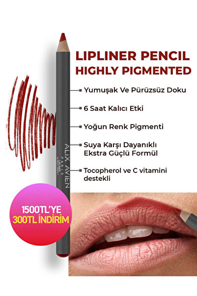 Alix Avien Uzun Süre Kalıcı Dağılma Yapmayan Nemlendirici Dudak Kalemi - Lipl...