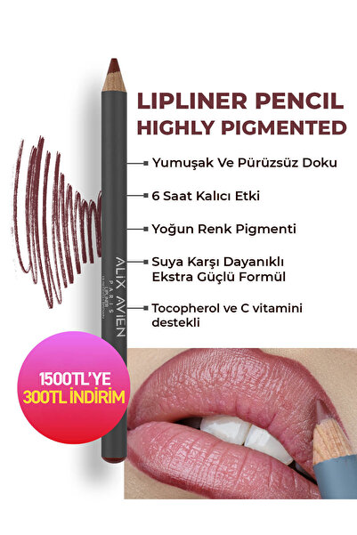 Alix Avien Uzun Süre Kalıcı Dağılma Yapmayan Nemlendirici Dudak Kalemi - Lipl...