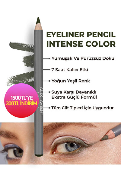 Alix Avien Green Eye Liner - Waterproof, Intensely Pigmented, Easy Release - ...