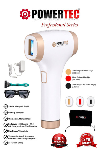 POWERTEC TR-9999 IPL Lazer Epilasyon 999.999 Atım Otomatik/Manuel 9 Modlu | B...