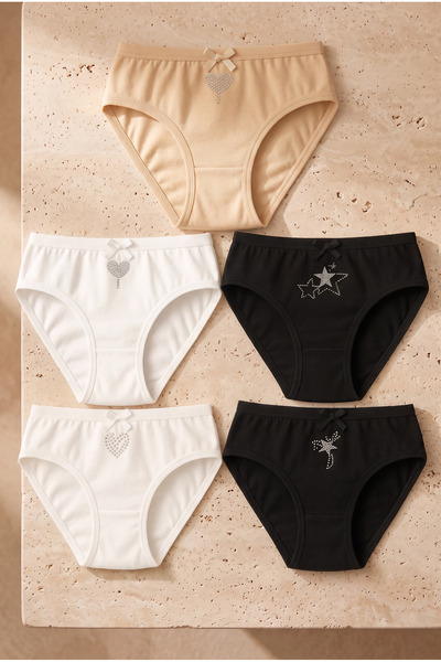 Katia&Bony Girl's Stone Printed Star Panties