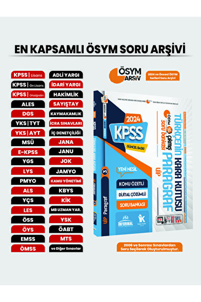 Karakutu Yayınları KPSS Türkçenin Kara Kutusu ÖSYM VİP PARAGRAF 3 Konu Özetli...