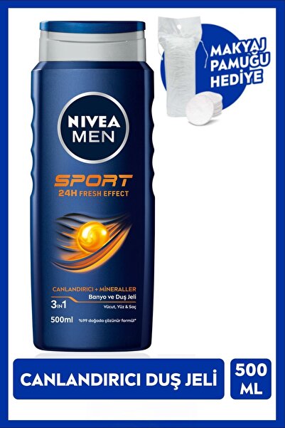 NIVEA MEN Erkek Duş Jeli Sport 500ml, Canlandırıcı, Vücut Saç Yüz, Spor Sonra...