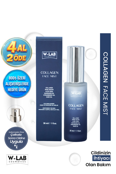 W-Lab Cosmetics Collagen Face Mist Cilt Sıkılaştırıcı & Elastikiyet Artırıcı ...