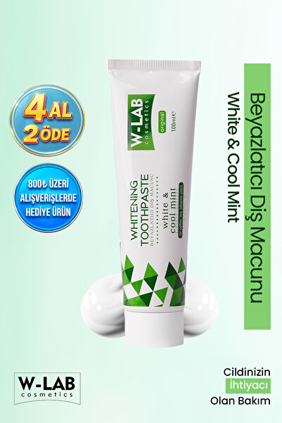 W-Lab Cosmetics Beyazlatıcı Diş Macunu 100 ML Çay,Kahve ve Sigara Lekesi Karş...