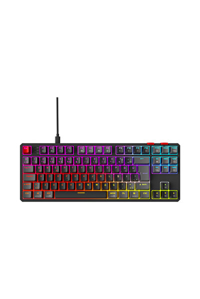 Rampage Yoru TKL Siyah/Gri Outemu Red Swich Mekanik Rgb Oyuncu Klavyesi Kablo...