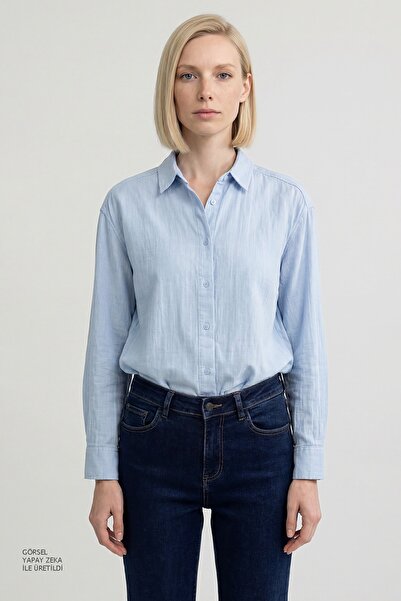 WRANGLER %100 Pamuk Relaxed Fit Rahat Kesim Müslin Gömlek