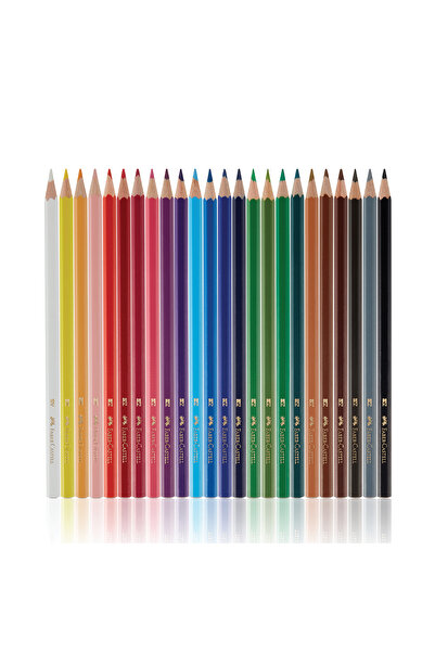 Faber Castell Tam Boy Karton Boya Kalemi 24'lü,Parlak Canlı Renkler,Yüksek Kaliteli Mine