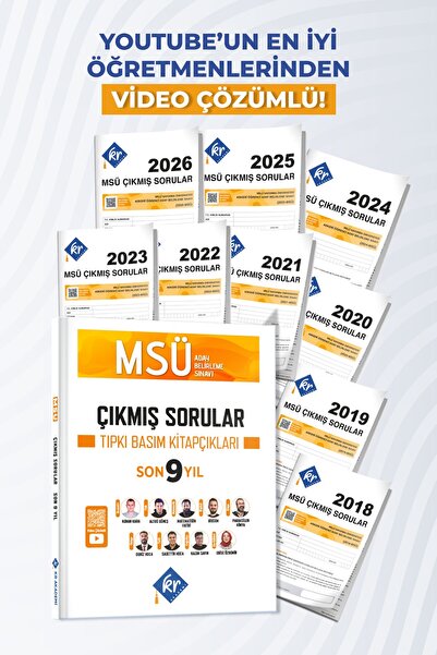 KR Akademi Yayınları 2027 MSÜ Çıkmış Sorular Son 9 Yıl Tıpkı Basım Kitapçıkları