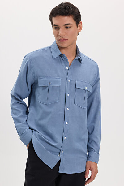Tudors Men's Regular Fit Classic Cut Oversize 100% Cotton Linen Texture Doubl...
