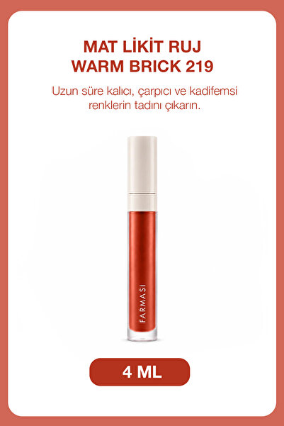 Farmasi Long-Lasting Velvety Texture Matte Liquid Lipstick |   219 Warm Brick