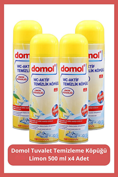 DOMOL Tuvalet Temizleme Köpüğü Limon 500 ml x4 Adet