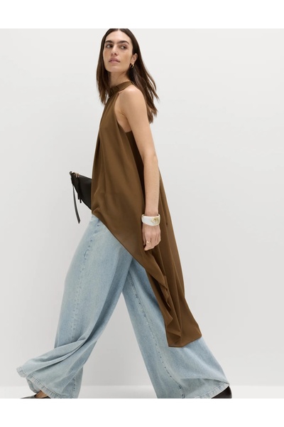 Marks & Spencer Top lung drapat cu guler halter