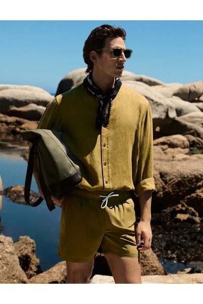 Marks & Spencer Reines Leinen Hemd mit Garment-Dye-Verfahren Gefärbt