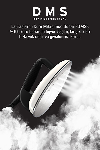 LAURASTAR Lift Buhar Kazanlı Ütü - Beyaz (%100 Kuru Buhar Teknolojisi, %50 Zaman Tasarrufu)