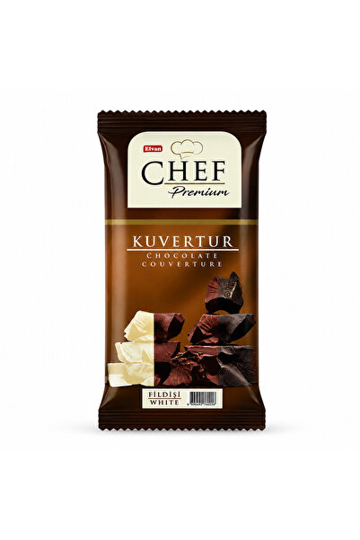 Elvan Chef Premium Beyaz Çikolata Mini Kuvertür 200 Gr. (1 Adet)