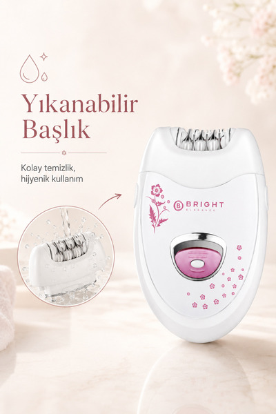 Bright Elegance BE-1196 Kablolu / Kablosuz Şarjlı 2 Kademe 18 Çift Cımbız Epilasyon Aleti BEYAZ