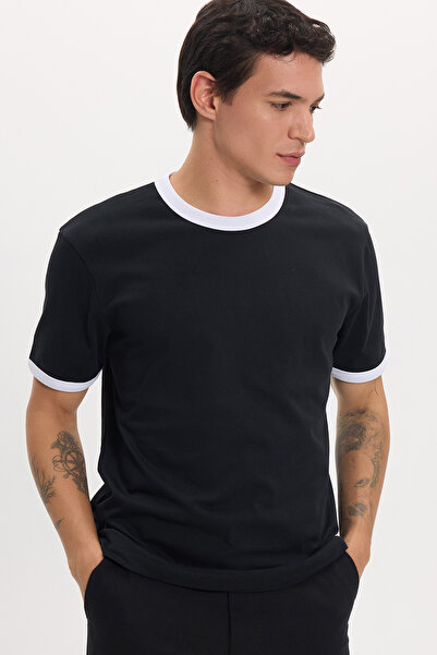 Tudors Men's Regular Fit Classic Cut 100% Cotton Short Sleeve Crew Neck Black...