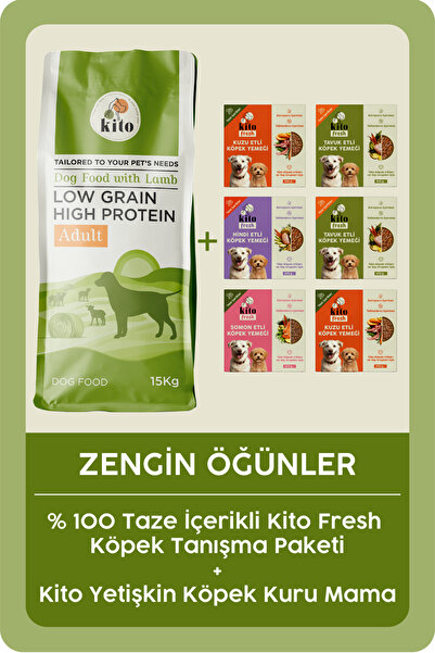 kito Doğal Besi Kuzu Etli Yetişkin Köpek Maması 15 Kg Ve Fresh Taze Köpek Yem...