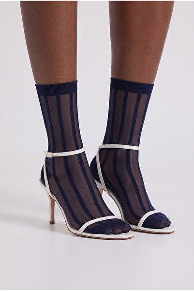 Katia&Bony Women's Striped Thin Socks Navy Blue