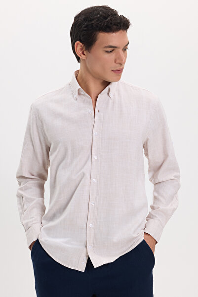 Tudors Men's Regular Fit Comfortable Cut 100% Cotton Linen Effect Plain Beige...