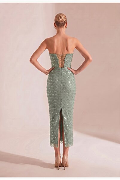BETTY & SAM Maya Mint Midi Elbise