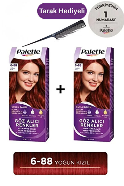 Palette Göz Alıcı Renkler 6-88 Yoğun Kızıl X 2 Adet Gliss Tarak
