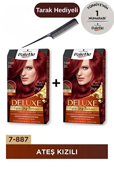 Palette Deluxe Yoğun Renkler 7-887 Ateş Kızılı X 2 Adet Gliss Tarak