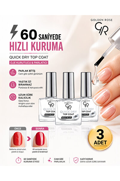 Golden Rose Quick Dry Top Coat |  Oje Kurutucu X 3 Ad