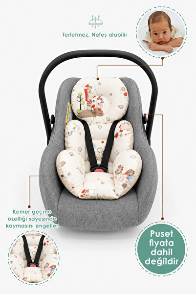 mordesign Orthopedic Baby Stroller Cushion, Cotton Fabric, Animal Series