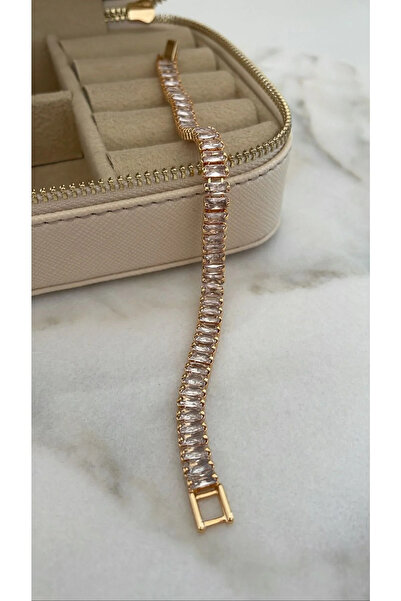 FLAWSOME JEWELRY STORE Çelik Su Yolu Taşlı Künye Kararmaz Bileklik