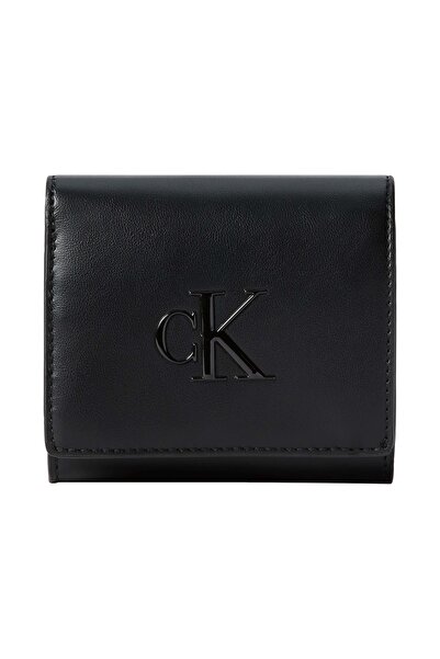 Calvin Klein Kadın CK Logolu Çoklu Kart Bölmeli Siyah Cüzdan