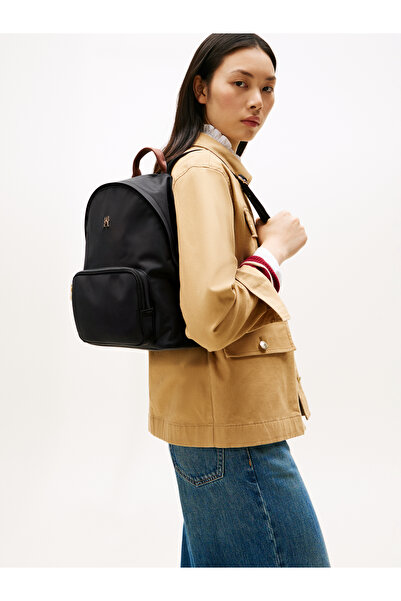 Tommy Hilfiger Women's Popette Dome Monogram Plaque Backpack - Black
